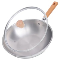 Panci Sehat dengan Dasar Tiga Lapis, Tutup Kaca Temper, Gagang Baja Tahan Karat Tanpa Lapisan Titanium Murni, Dipilih Secara Ketat