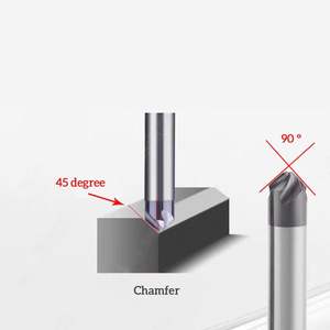 HRC60 Fraise à chanfreiner 90 degrés 4 cannelures Carbure Coin Fraise à chanfreiner Ébavurage 4 6mm Bords V Groove Router - Product Image 4