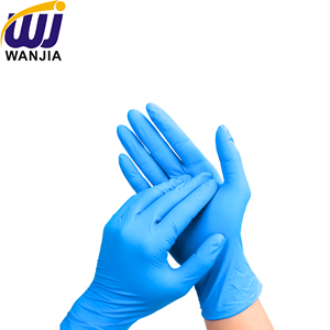 Sarung Tangan Sekali Pakai WANJIA Nitrile Tebal Biru Bertekstur Anti Selip untuk Pemeriksaan Medis Hewan, Pekerjaan Kebersihan - Product Image 1