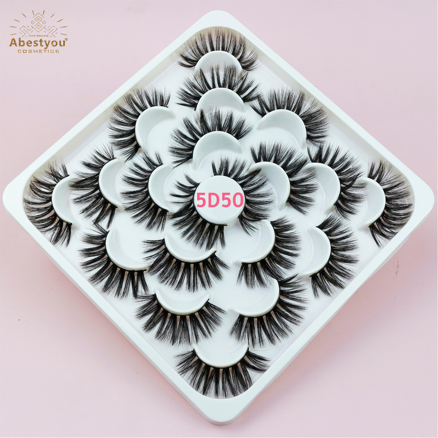 Abestyou 100% Real Siberian Mink Full Strip Eyelashes Private Label 3D ...