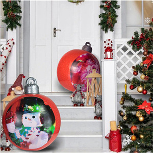 Inflatable Christmas Ornaments 60cm Outdoor Holiday Decorations PVC Balloon Balls Festive Yard Decoration - Product Image 4