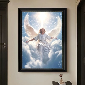 SONGWOOART Jesús Cruz religiosa diamante pintura 5d moda moderna lienzo mosaico completo taladro diamante pintura - Product Image 1