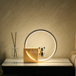 <span class=keywords><strong>2025</strong></span> mới Hiện Đại Đèn cạnh giường ngủ với cảm ứng Dimmer trắng tự nhiên tiếng ồn thời gian hiển thị USB đầu ra sạc ấm trắng đêm đèn - Product Image 1