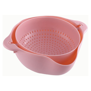 Cesta de Plástico Ecológica de Doble Capa Moderna y Creativa con Orificios para Lavar Frutas y Verduras, Cepillos de Limpieza, Colador de Cocina - Product Image 1