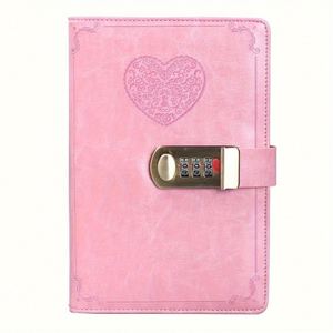 Convenient Carry Secret Journal Secure <b>Diary</b> Vintage Leather Hardcover Thermal Binding B6 <b>Locked</b> Notebook - Product Image 1