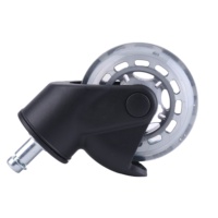 Roue pivotante de 3 pouces pour chaise de bureau, petite roue de style cuisine, roulettes robustes, roulement à billes en polyuréthane transparent, capacité de charge de 50 kg