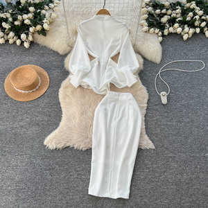 Plus Size Women's Roman Sets Tunic Top And Hip Skirts Suit <strong>Clothing</strong> Wholesale - Product Image 4