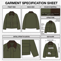 Veste de travail pour homme en sergé épais 400 g/m², coupe ample vintage, coupe-vent, manteau d'automne, logo personnalisé OEM ODM, polyester/coton, fermeture éclair