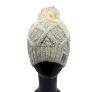 Taiwan Supplier <b>POM</b> <b>POM</b> Beanie 56% Acrylic 23% Wool 21% Nylon Shining Silver Cable Beanie For X'MAS Gift - Product Image 1