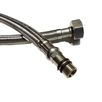 Tuyaux tressés de qualité 201 et 304 célèbres pour connecteur de robinet de salle de bain et connecteur femelle 1/2 "toutes tailles et longueurs