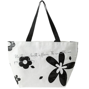 Custom Eco-Friendly Waterproof PP Woven Tote <b>Bag</b> Recyclable Laminated <b>Medium</b> <b>Size</b> Shoulder/Hand Handles Multi-Purpose Use - Product Image 1