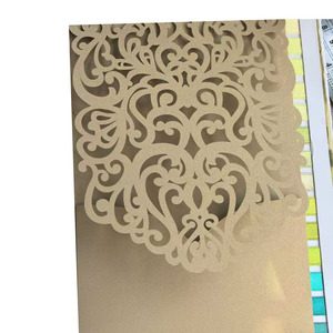 Tarjetas de felicitación de boda estilo europeo al por mayor de fábrica, invitaciones de boda cortadas con láser, invitaciones de compromiso, invitaciones rojas - Product Image 2