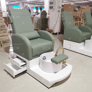 Muebles de salón de uñas Silla de pedicura verde Estación de pedicura y uñas Estación de pedicura portátil con fregadero - Product Image 3