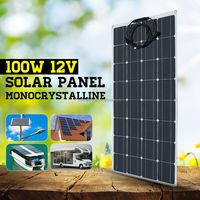 Module de panneaux solaires semi-flexible monocristallin 100W 12V ETFE Walkable haute efficacité pour bateau EV voitures fourgonnettes caravanes MC-4 RVs