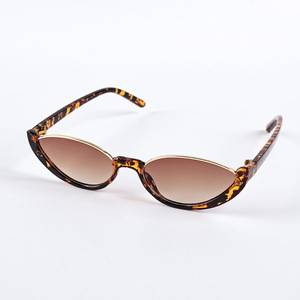 Gafas de sol tipo ojo de gato con media montura UV400 retro para mujer, protección solar, moda para adultos - Product Image 5