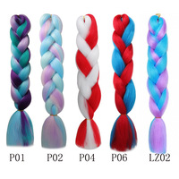 Perruque tressée jumbo mélangée quatre couleurs en gros - Dreadlocks synthétiques résistantes à la chaleur pour femmes, extensions de cheveux tressés volumineux jusqu'à 180°C