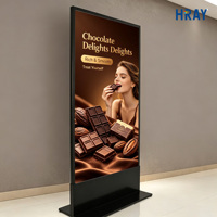 Écran commercial HRAY avec rétroéclairage OLED intégré, panneau arrière intégré, refroidissement, cadre avant en aluminium aérospatial, OEM disponible