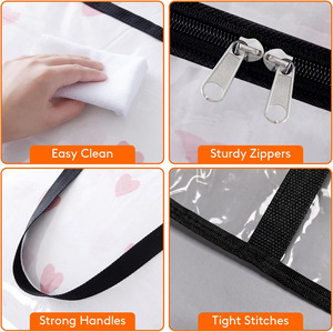 Bolsas de almacenamiento de ropa transparentes de 40L, 60L, 90L, manta de plástico, bolsas móviles plegables con cremallera, organizadores de armario, contenedores de almacenamiento - Product Image 4