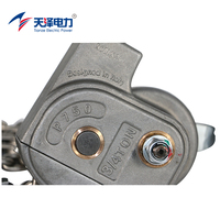 Treuil manuel à levier Tianze Electric Power P750 0.75T en alliage d'aluminium anodisé, tendeur à câble à cliquet, pince de traction