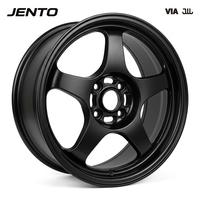 Jantes Flow Forming 16x7J 4x100 Noir Satiné 5 Branches pour Honda Civic Fit Jazz Mazda MX5 Miata Prêtes à l'Expédition