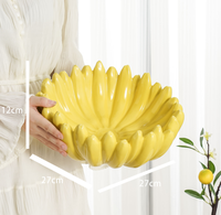 Plateau de bol de fruits en forme de banane en céramique 3D unique personnalisable pour pièce maîtresse, cuisine et décoration intérieure