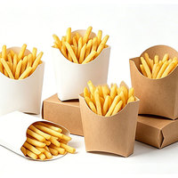 Boîtes à frites jetables en papier kraft résistant à la graisse pour emporter