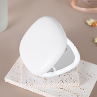 Miroir de maquillage portable pliable personnalisé avec éclairage LED, logo personnalisé, miroir compact avec lumière