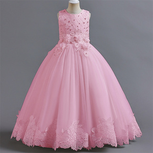 Outong-ropa de boda Yoliyolei, vestido de princesa de malla bordada, vestidos de fiesta de <span class=keywords><strong>Boutique</strong></span> de algodón para niña - Product Image 5