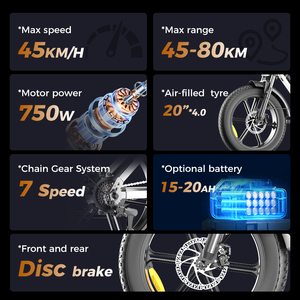 Vélo électrique Fatbike Maxwheel 20 pouces 2026 avec moteur et pneus larges – Modèle RX-T3 pour adultes – Prix abordable - Product Image 5