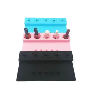 New Soft Silicone Anti Spill Nail Polish Work Station Tools Accessories Pad Box Nail Polish Bottle Stand holder