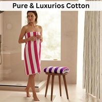 Large Size 30x60in Pure Cotton Beach Towel with Pool Towel Stripes - Quick-drying, Suitable for Swimming, Beach, Bathroom, Yoga,
