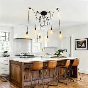 <span class=keywords><strong>Lustre</strong></span> <span class=keywords><strong>araignée</strong></span> rétro à <span class=keywords><strong>6</strong></span> lumières, noir, avec câbles multiples réglables, lampe suspendue pour restaurant, salon, entrepôt USA - Product Image 1