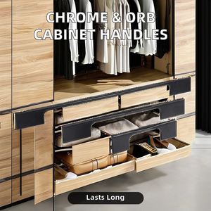 Modern Style Contemporary Chrome ORB <b>Black</b> Zinc Furniture Cabinet Drawer Handles Minimalist for Bedroom Use-Wardrobe Dresser - Product Image 6