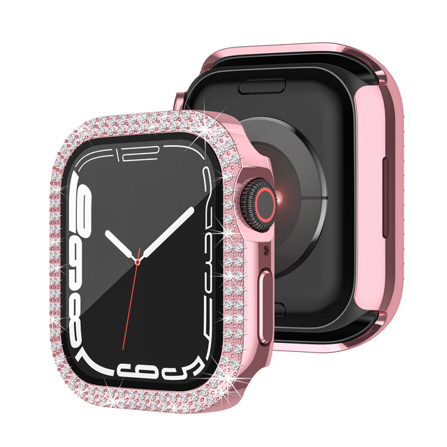 Fashion Scratch Resistant Protective Cover for IWatch Diamond Glitter Case with Tempered Glass Screen Protector for Apple Watch