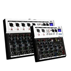 F4 F7 PRO Mixer Audio 4/7 saluran, Mixer konsol Audio profesional dengan USB, pemutar MP3, Mixer konsol Audio DSP DJ