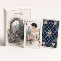 Cartes à jouer personnalisées en aquarelle pour mariage, portrait de couple Metropolitan Garden, jeu de poker, finition mate, cadeau souvenir