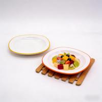 Plateau de service ovale en mélamine incassable et réutilisable, compatible lave-vaisselle, plats et ustensiles de service en mélamine