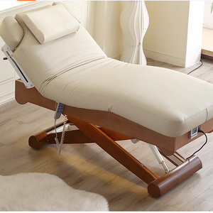 プロの木製調節可能なスタンド電気加熱マッサージベッドビューティーベッドフェイシャルセラピースパビューティールームサロンルーム - Product Image 3