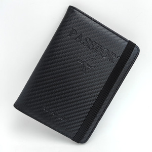 Wholesale Carbon Fibre PU Leather <strong>RFID</strong> <strong>Blocking</strong> Travel Passport Holder <strong>Wallet</strong> With Ticket and ID Card Slots - Product Image 6