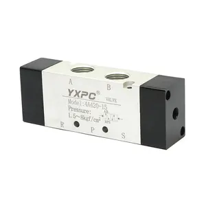 Válvula direccional neumática de control de encendido y apagado de 5 vías, gran flujo, doble control, 1/2 pulgadas, 4A420-15, gran oferta