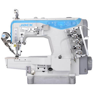 Máquina de coser interlock de cama cilíndrica pequeña Jack, nueva, completa con mesa, motor de cama plana de una sola aguja, en venta. - Product Image 1
