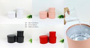 Caja de regalo de Color sólido con estampado de flores, cubo con ranura impermeable, conjunto redondo de <span class=keywords><strong>3</strong></span> piezas, caja dura reciclable - Product Image 2