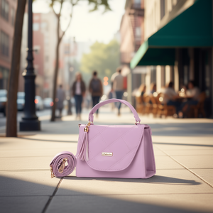 Bolso de pecho Fana Lilac para mujer, diseño acolchado, con borlas, para uso diario - Product Image 2
