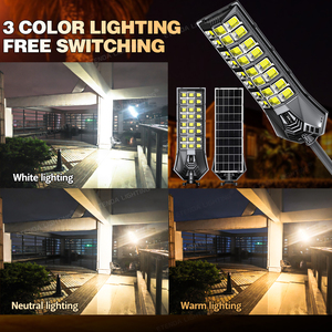 Lampione Solare All-in-One <span class=keywords><strong>per</strong></span> Esterni con 3 Colori Regolabili, <span class=keywords><strong>LED</strong></span> IP67 Impermeabile, Corpo in ABS <span class=keywords><strong>per</strong></span> Strade e Giardini, Consegna Rapida - Disponibile in Ghana - Product Image 5