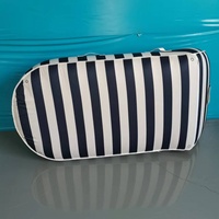 Chaise longue gonflable en PVC rayée bleue et blanche, épaisseur 0,3 mm, pour piscine, matelas pneumatique, transat de bain de soleil