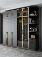 Armoire Pliante Haute en Bois Moderne et Luxueuse avec Éclairage Intégré pour Chambre, Salon, Salle de Sport, École, Salle à Manger et Mobilier de Villa