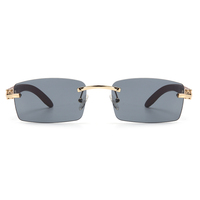 Lunettes de soleil unisexes légères QingMou 219 sans monture, marron/fumé, protection UV400, avec verres pour les voyages et les activités de plein air