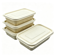 Boîte de conservation alimentaire rectangulaire avec couvercle, écologique, pour salade, sushi, sandwich, nouilles, emballage alimentaire