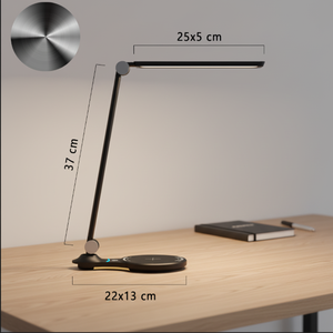 Lampada da Scrivania LED in Alluminio Bianco con Ricarica Wireless, Controllo Touch Dimmerabile, Design Minimalista per <span class=keywords><strong>Sala</strong></span> <span class=keywords><strong>Lettura</strong></span> - Product Image 5