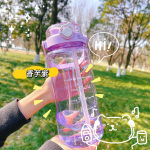 Botella de agua deportiva de gran capacidad, taza de pajita de plástico resistente a altas temperaturas, segura <span class=keywords><strong>para</strong></span> hombres, mujeres, niños, Camping - Product Image 6